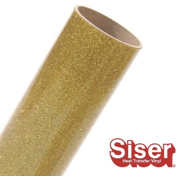 20" x 12" Glitter Gold Siser Easyweed HTV Heat Transfer Iron-On Vinyl - Picture 6 of 6